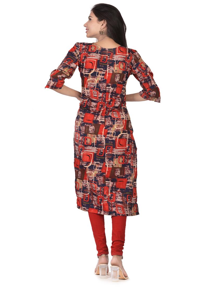printed straight kurta - 17377932 - Zoom Image - 3