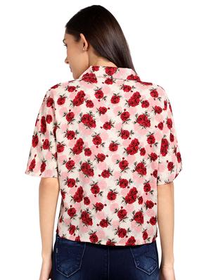 tie front floral shirt - 17377961 - Standard Image - 3
