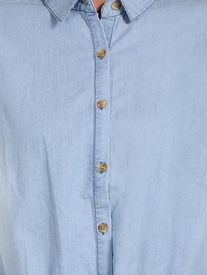 tie front solid shirt - 17377962 - Standard Image - 5