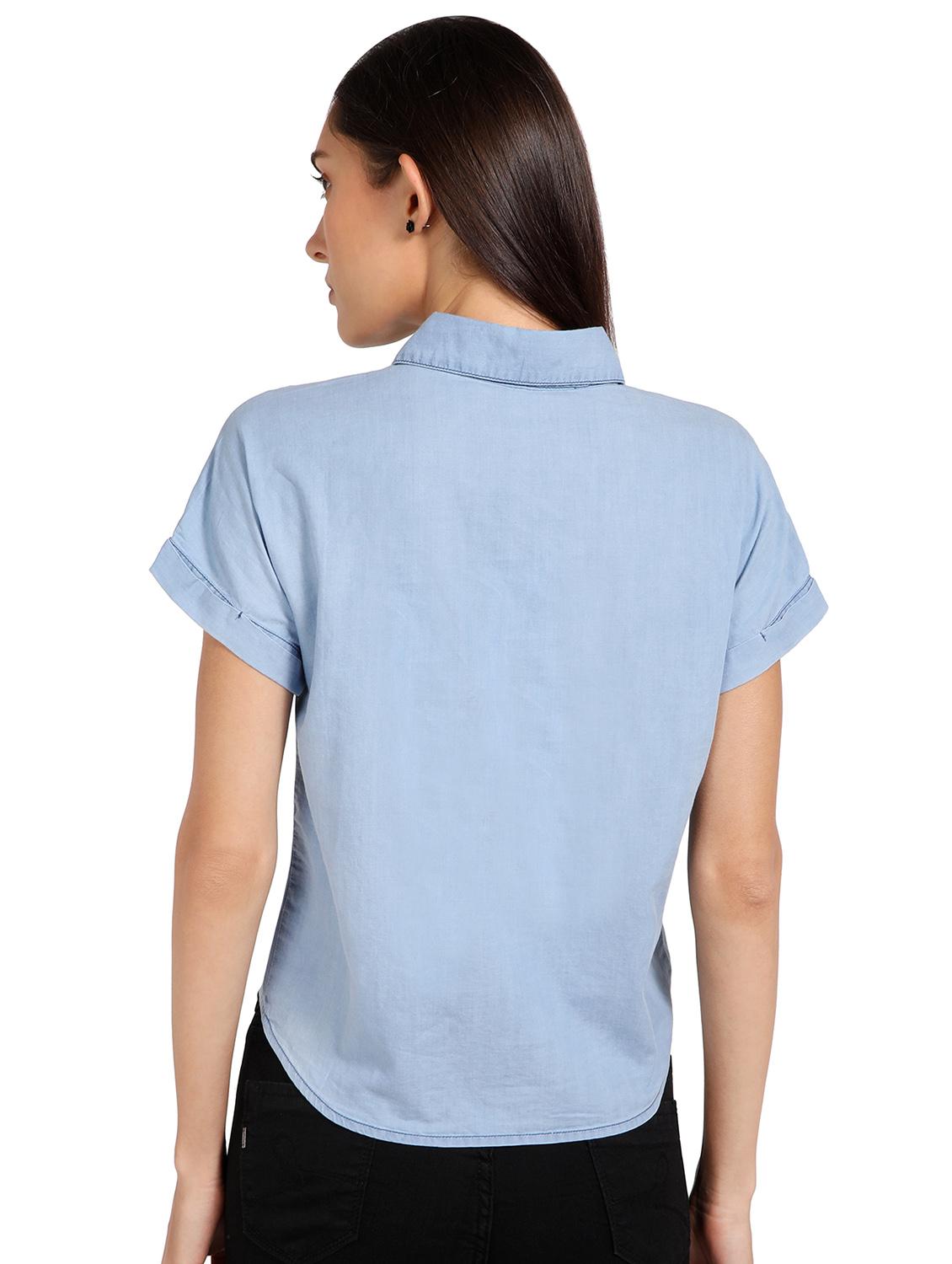 tie front solid shirt - 17377962 - Zoom Image - 3