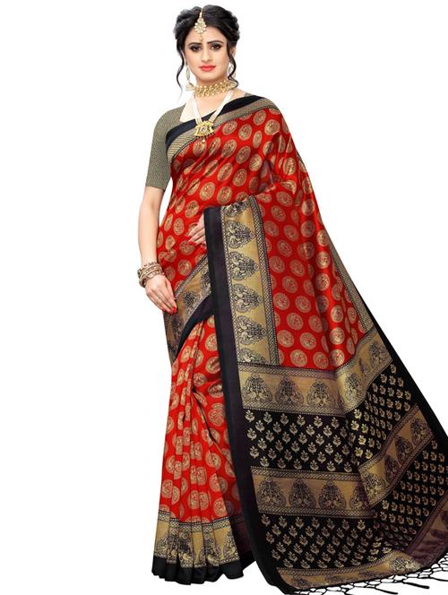 conversational printed saree with blouse - 17378128 - Standard Image - 1