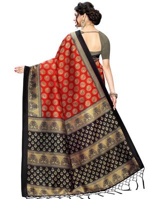 conversational printed saree with blouse - 17378128 - Standard Image - 2