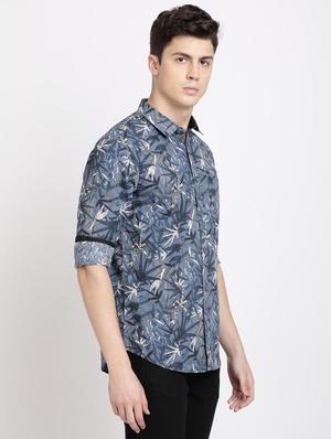 blue printed casual shirt - 17378900 - Standard Image - 2