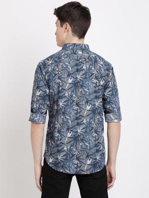 blue printed casual shirt - 17378900 - Standard Image - 3