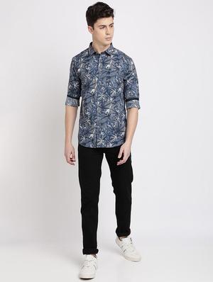 blue printed casual shirt - 17378900 - Standard Image - 4
