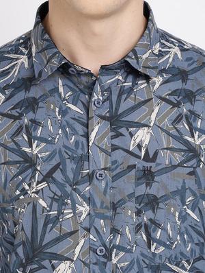 blue printed casual shirt - 17378900 - Standard Image - 5