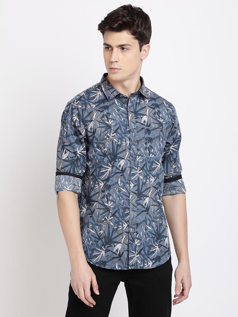 blue printed casual shirt - 17378900 - Zoom Image - 1