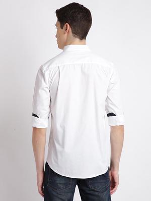 white solid casual shirt - 17378902 - Standard Image - 3