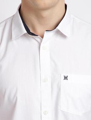 white solid casual shirt - 17378902 - Standard Image - 5