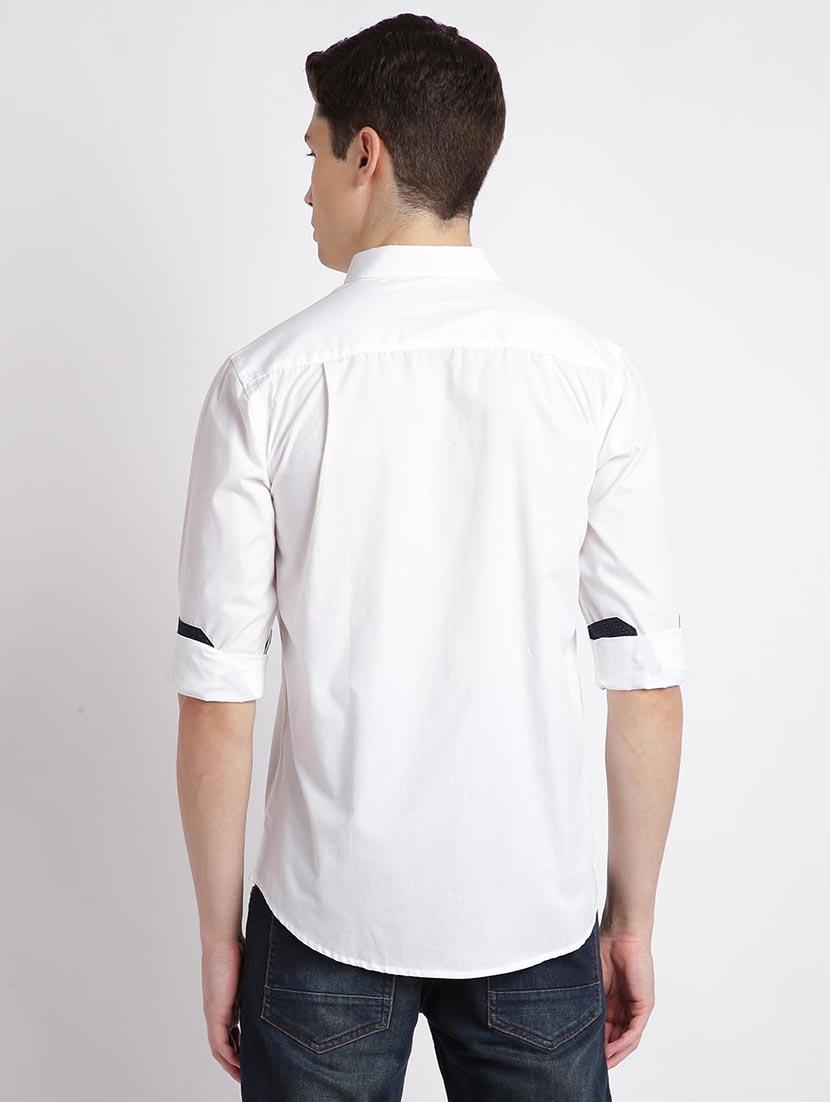 white solid casual shirt - 17378902 - Zoom Image - 3