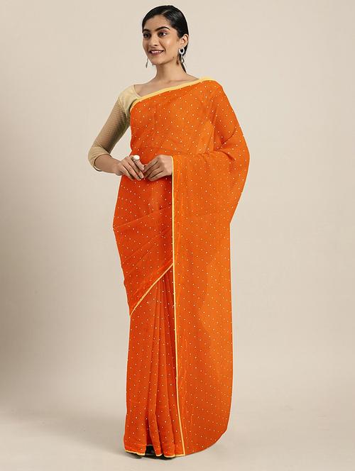 embellished bordered saree with blouse - 17379079 - Standard Image - 1