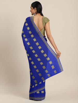 zari work saree with blouse - 17379106 - Standard Image - 2