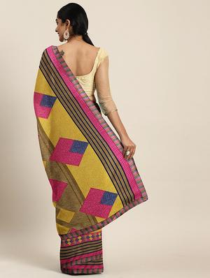 geometrical printed saree with blouse - 17379147 - Standard Image - 2