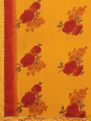 floral printed saree with blouse - 17379156 - Standard Image - 5