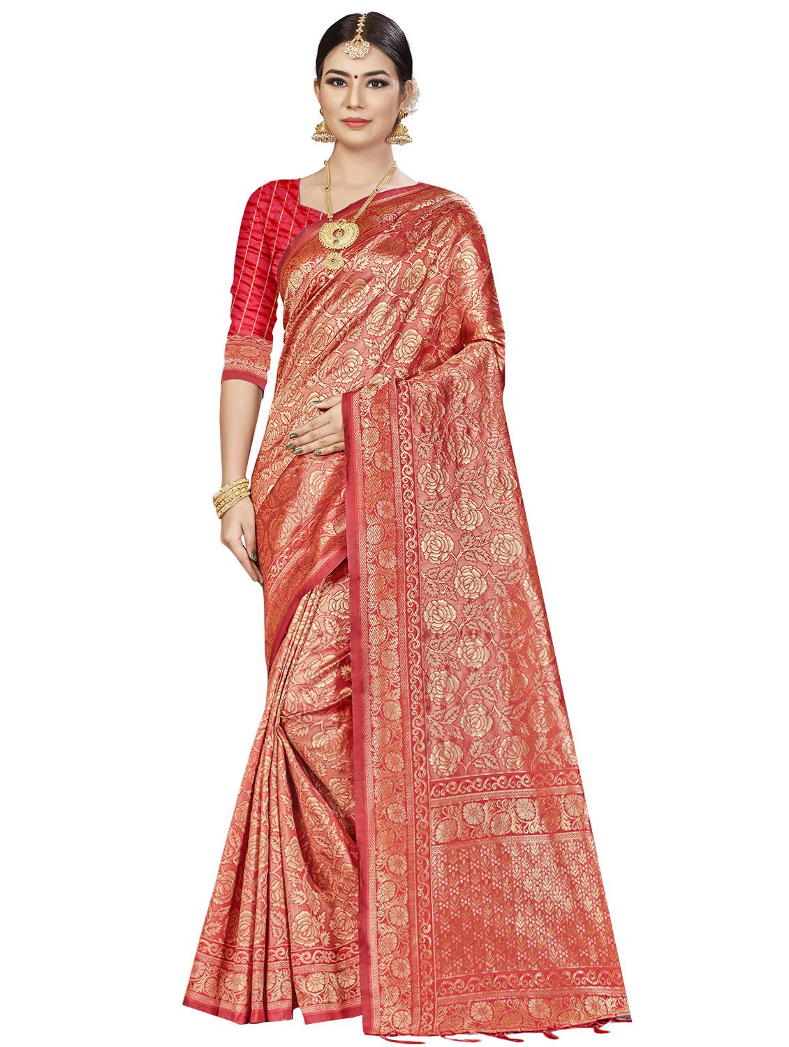 zari work woven saree with blouse - 17379768 - Zoom Image - 1