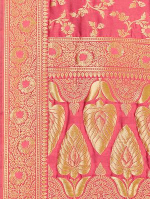 zari work woven saree with blouse - 17379772 - Standard Image - 3