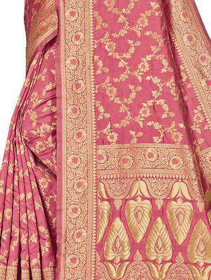 zari work woven saree with blouse - 17379772 - Standard Image - 4