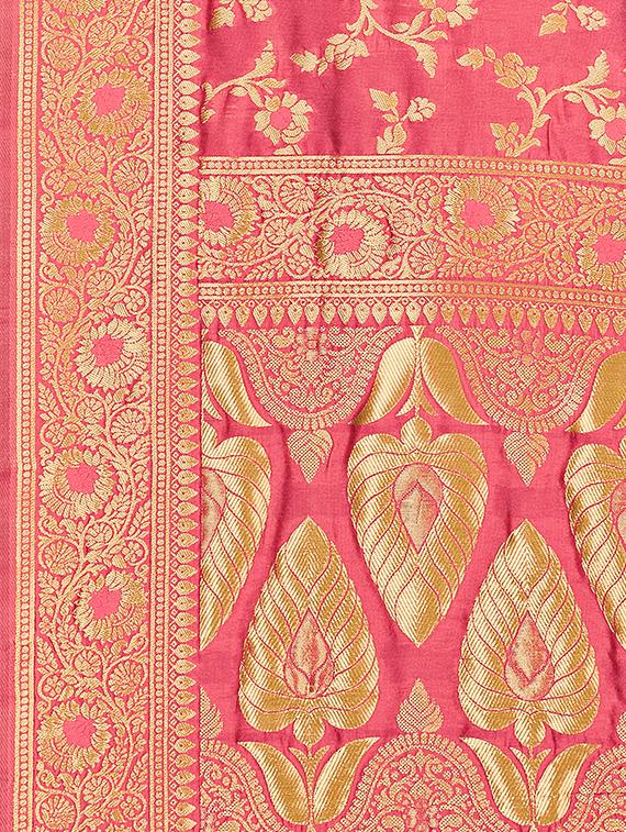 zari work woven saree with blouse - 17379772 - Zoom Image - 3