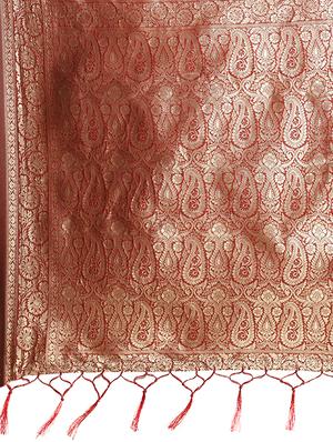 zari work woven saree with blouse - 17379775 - Standard Image - 3