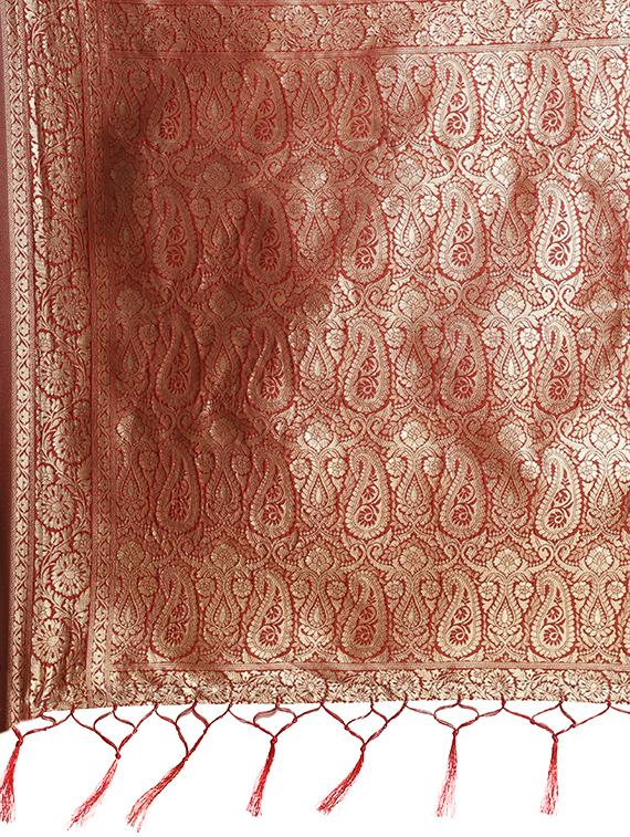 zari work woven saree with blouse - 17379775 - Zoom Image - 3
