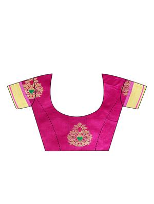zari work woven saree with blouse - 17379835 - Standard Image - 3