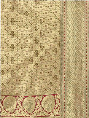 zari work woven saree with blouse - 17379858 - Standard Image - 3