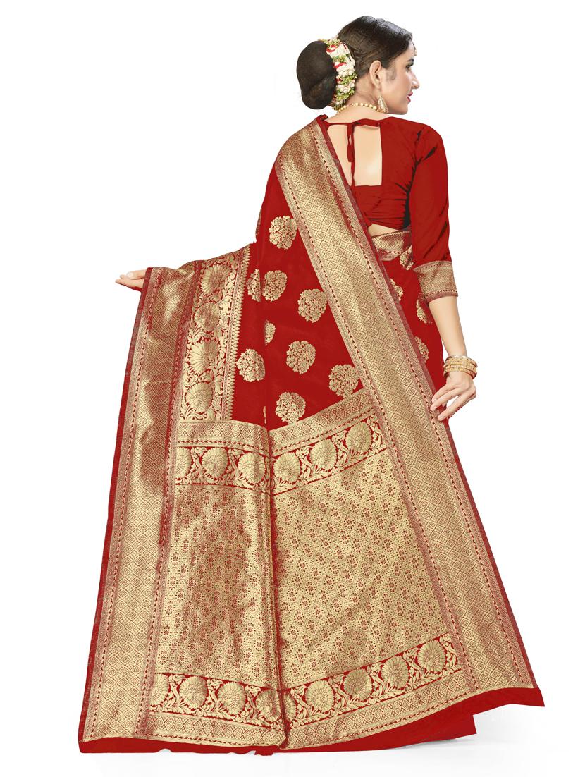 zari work woven saree with blouse - 17379858 - Zoom Image - 2