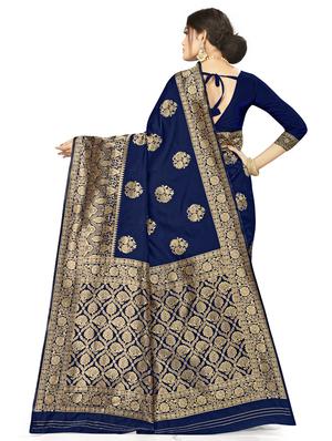 zari work woven saree with blouse - 17379869 - Standard Image - 2