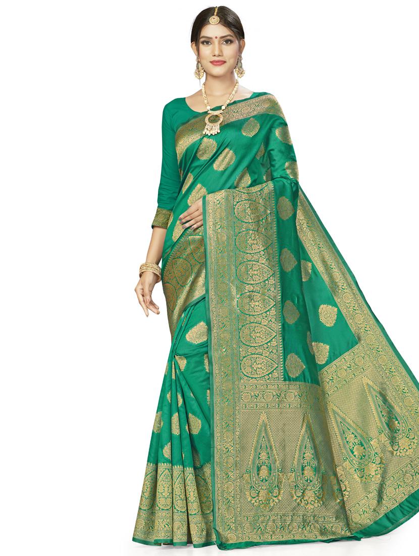 zari work woven saree with blouse - 17379873 - Zoom Image - 1
