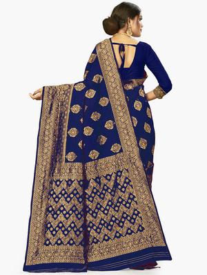zari work woven saree with blouse - 17379875 - Standard Image - 2
