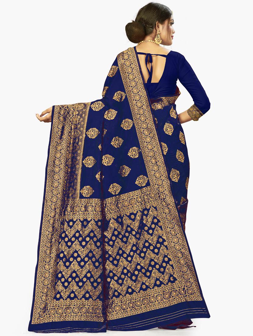 zari work woven saree with blouse - 17379875 - Zoom Image - 2