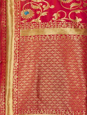 zari work woven saree with blouse - 17379910 - Standard Image - 3