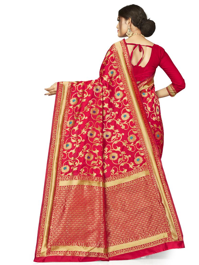 zari work woven saree with blouse - 17379910 - Zoom Image - 2
