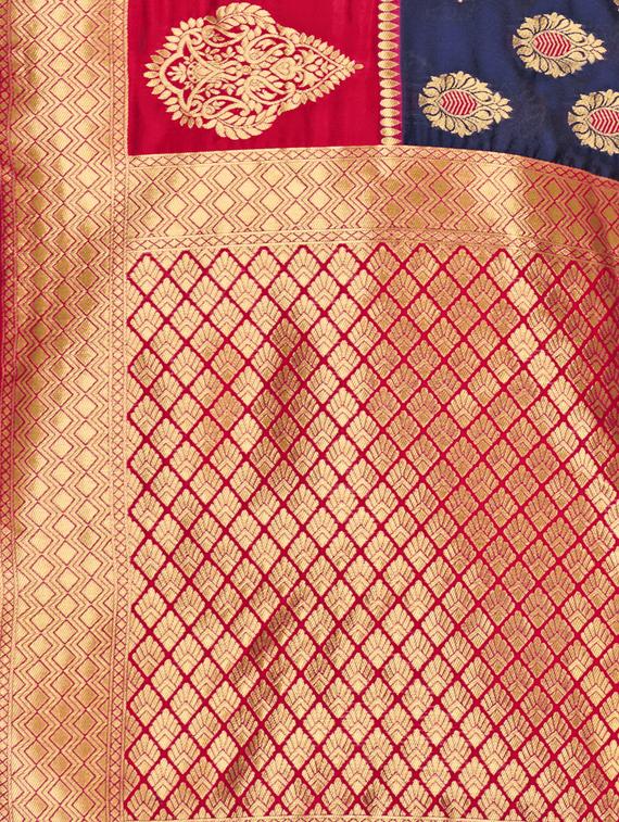zari work woven saree with blouse - 17379915 - Zoom Image - 4