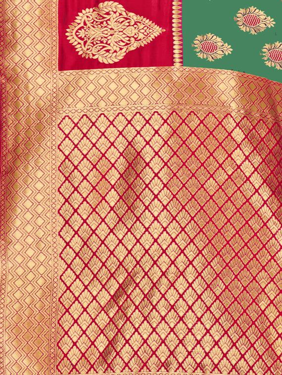 zari work woven saree with blouse - 17379916 - Zoom Image - 4