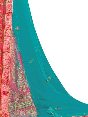 embroidered a-line semi-stitched lehenga - 17379989 - Standard Image - 2