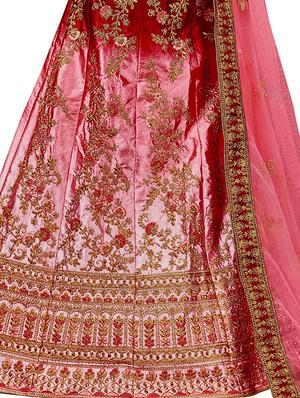 embroidered a-line semi-stitched lehenga - 17379999 - Standard Image - 2