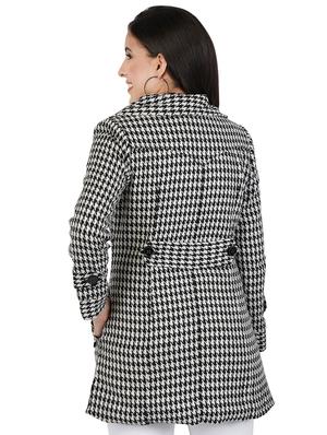 houndstooth wool pea coat - 17380269 - Standard Image - 3