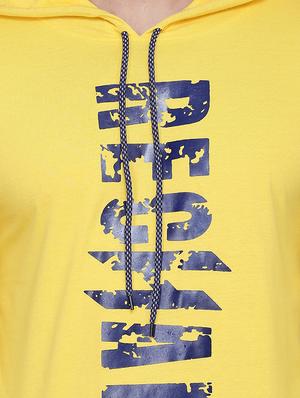 yellow front print hooded t-shirt - 17380661 - Standard Image - 4