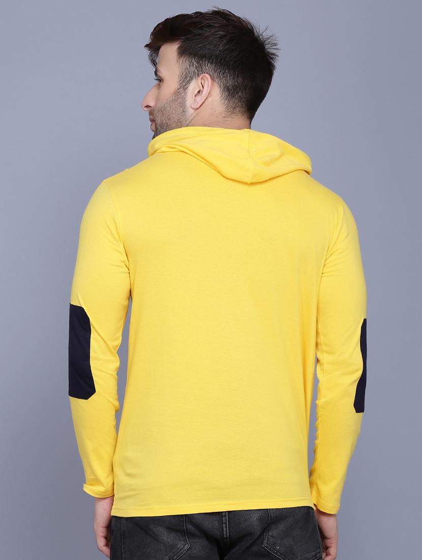 yellow front print hooded t-shirt - 17380661 - Zoom Image - 3