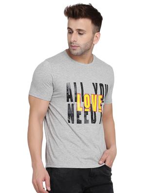 grey chest print t-shirt - 17380663 - Standard Image - 2