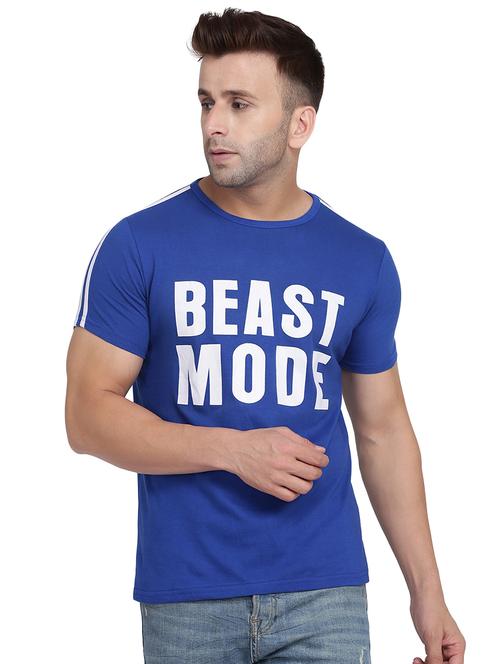 blue chest print t-shirt - 17380668 - Standard Image - 1