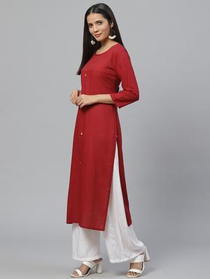 kaantha work straight kurta - 17380726 - Standard Image - 2