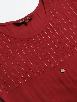 kaantha work straight kurta - 17380726 - Standard Image - 4