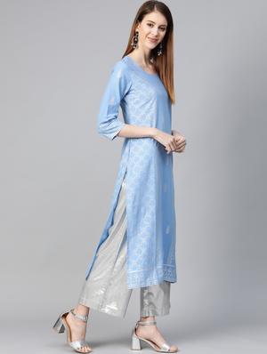 floral straight kurta - 17380738 - Standard Image - 2