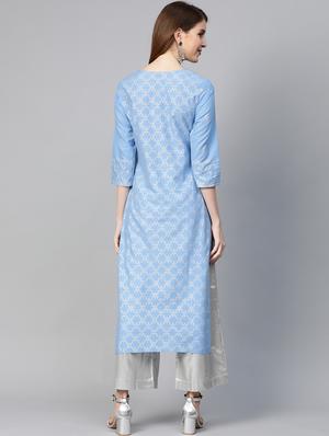 floral straight kurta - 17380738 - Standard Image - 3