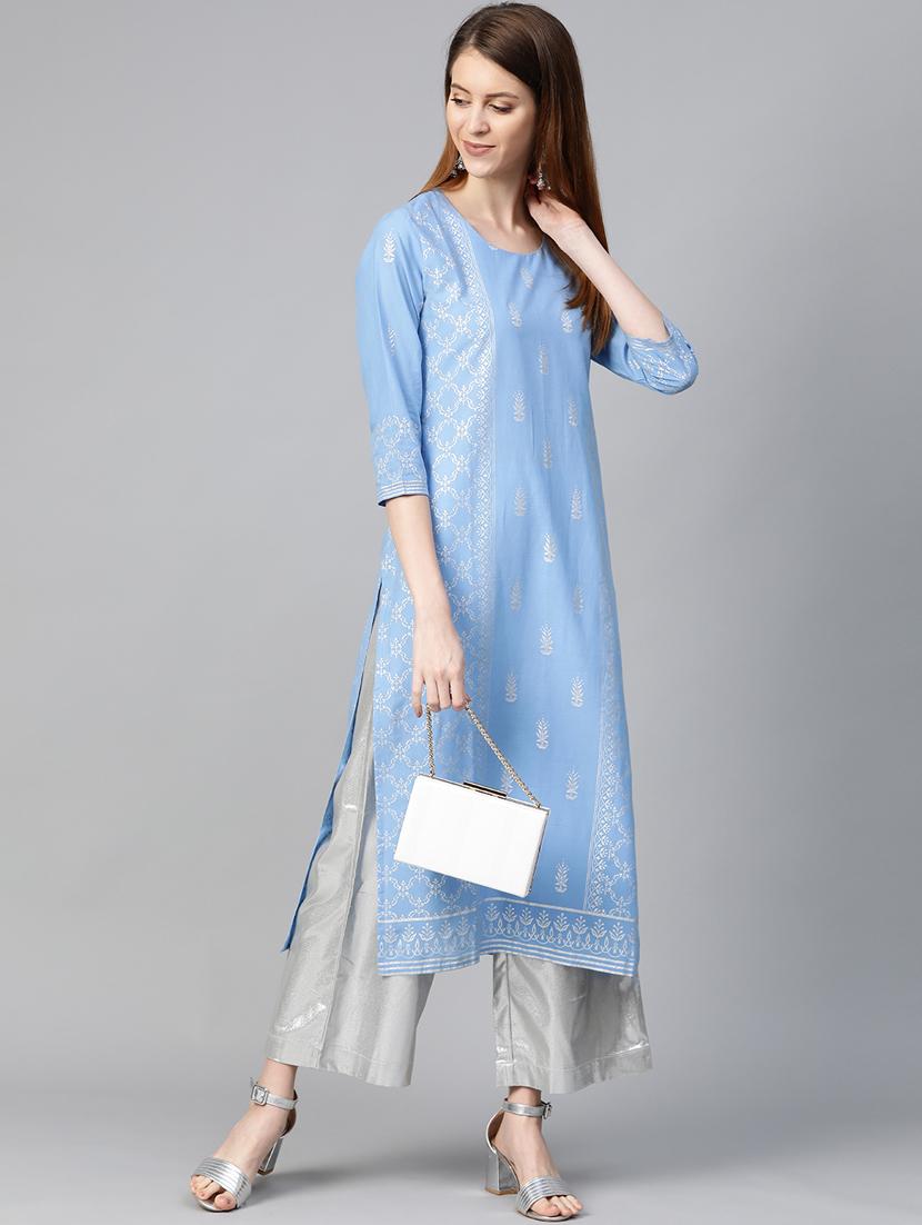floral straight kurta - 17380738 - Zoom Image - 4