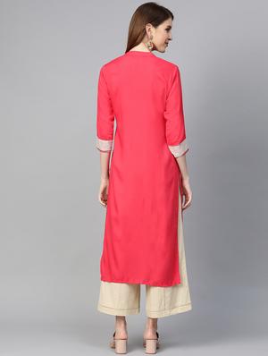 ikat straight kurta - 17380744 - Standard Image - 3