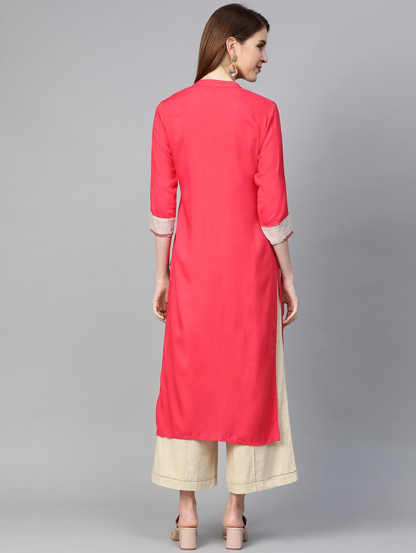 ikat straight kurta - 17380744 - Zoom Image - 3