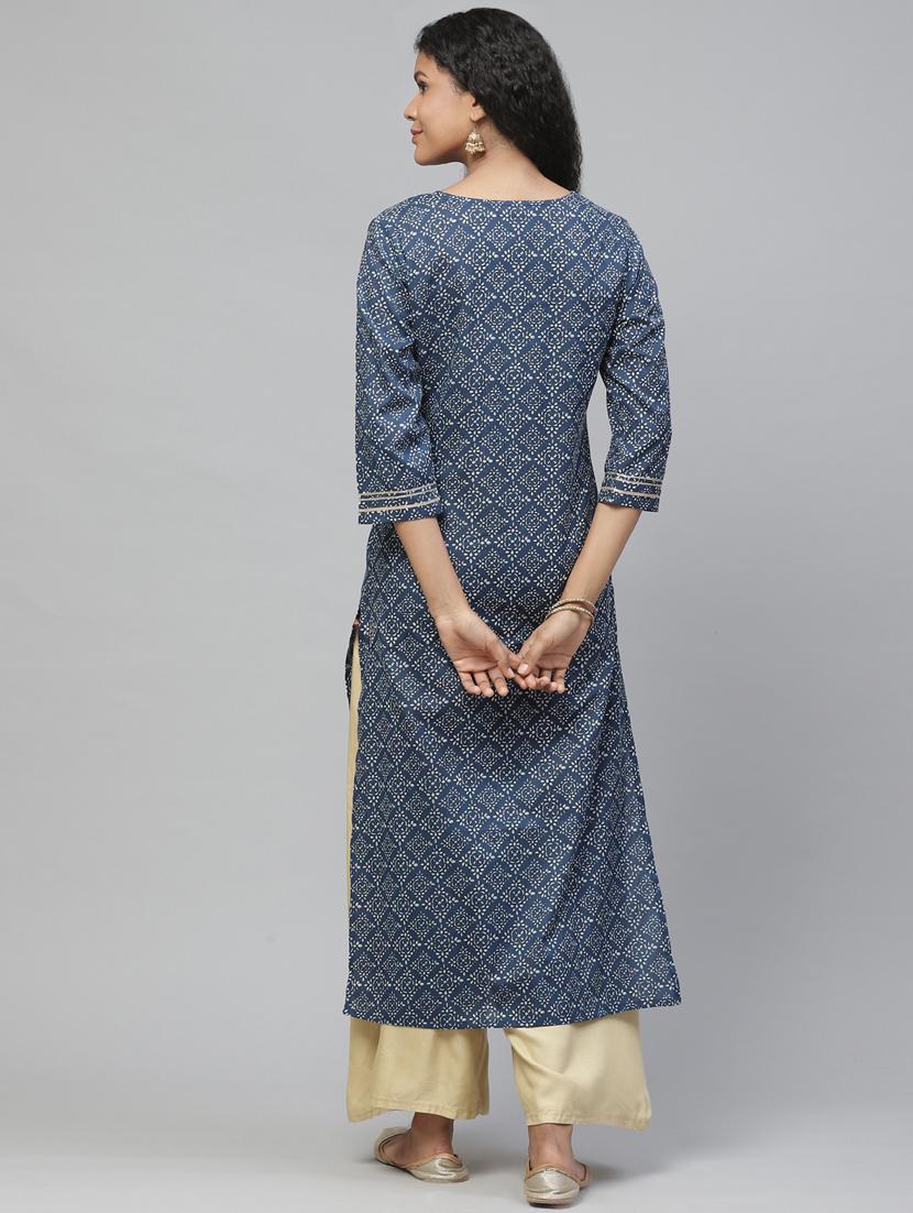 printed straight kurta - 17380749 - Zoom Image - 3